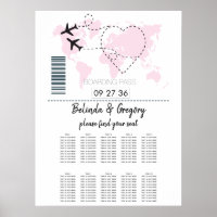 Destination Boarding Pass Wedding Seating Chart