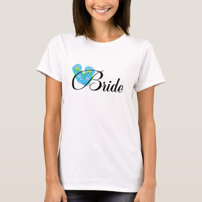 Destination Bride Flip Flop Blue T-Shirt (Front)
