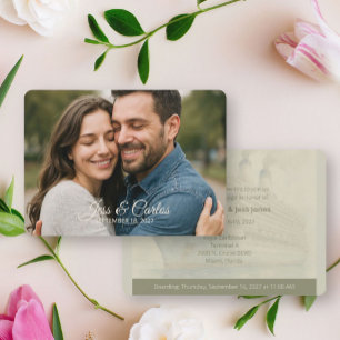 Destination Cruise Ship Custom Photo Wedding Invitation