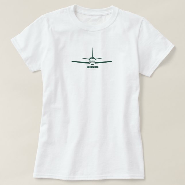 Destination East Lansing Michigan MI Aeroplane Log T-Shirt (Design Front)