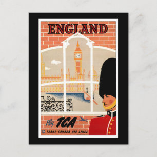 Destination: England Travel Poster Postcard