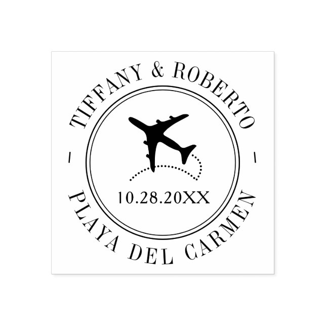 Destination Event Passport Style Travel Theme Rubber Stamp (Imprint)