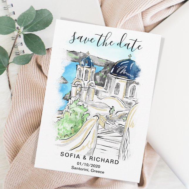 Destination Greece Greek Island Santorini Invitation (Creator Uploaded)