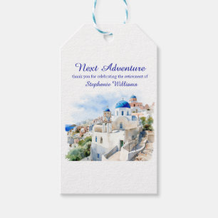 Destination Greece island Retirement Party  Gift Tags