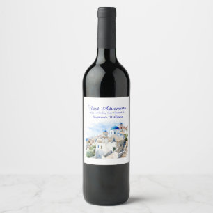 Destination Greece island Retirement Party  Wine Label