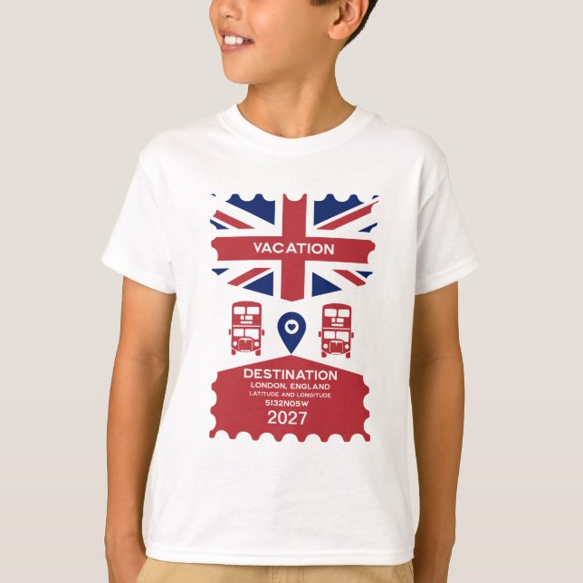 Destination London UK Vacation T-Shirt (Front)