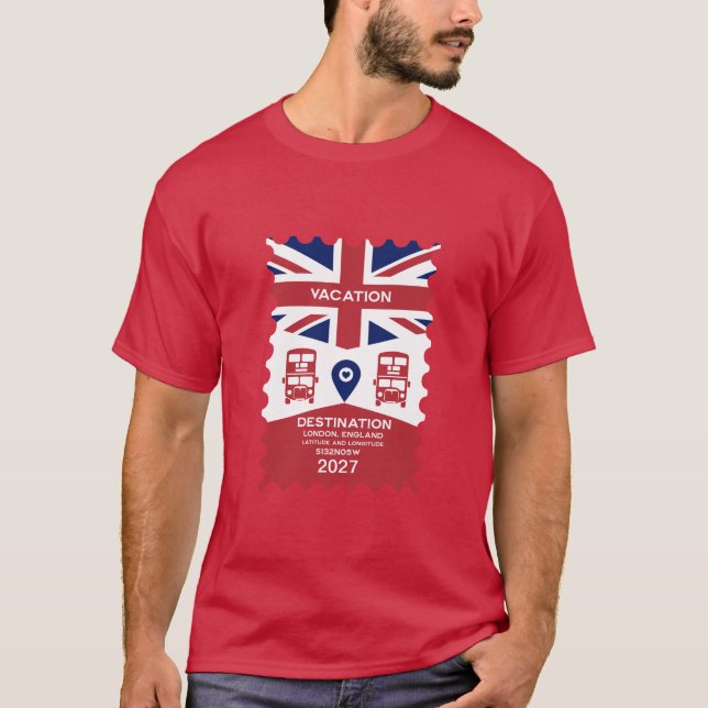 Destination London UK Vacation T-Shirt (Front)