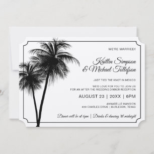 Destination Palm Tree Invitation Black on Kraft