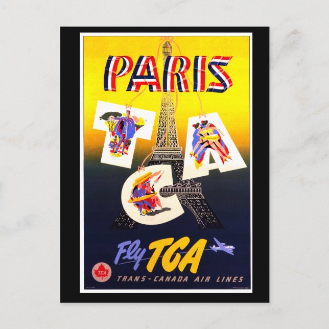 Destination Paris Vertical Postcard (Front)