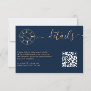Destination Passport Compass QR Code Details RSVP Card
