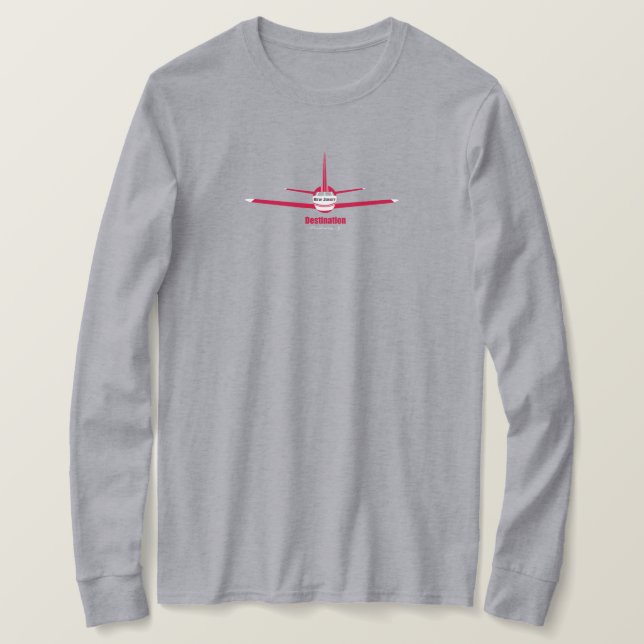 Destination Piscataway New Jersey NJ Aeroplane Log T-Shirt (Design Front)