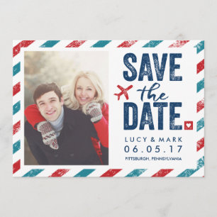 Destination Postal Theme Wedding   Save the Date