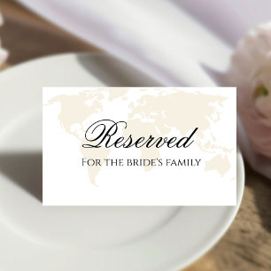  Destination reserve for the bride's family  Place Card