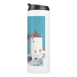 Destination Retirement Party Greek White Blue  Thermal Tumbler