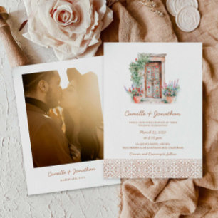 Destination Rustic Photo Wedding Invitation