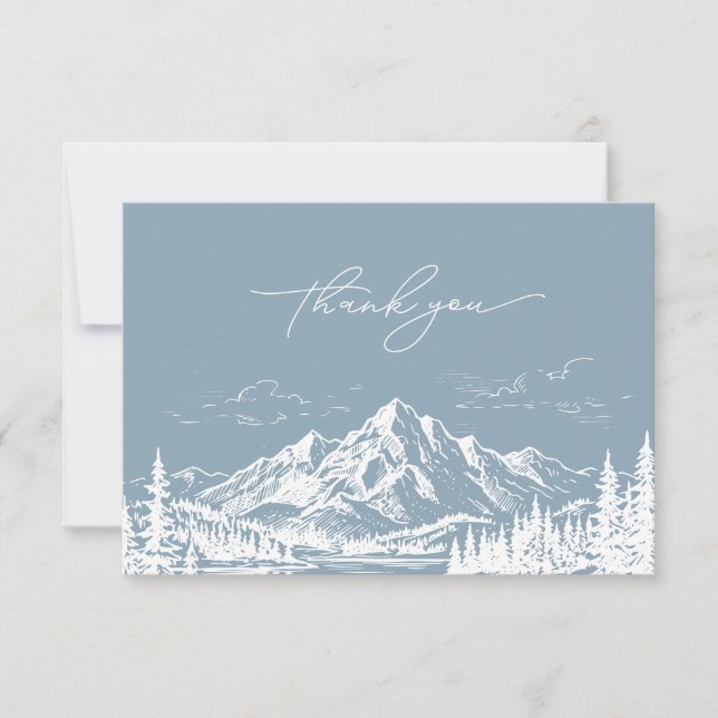 Destination Scenery Sketch Thank You Card (Front)