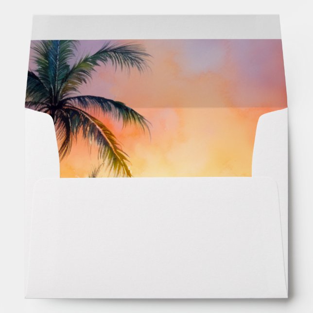 Destination Sunset Beach Wedding  Envelope (Back (Bottom))