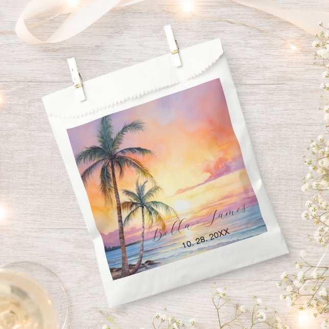 Destination Sunset Beach Wedding  Favour Bags (Clipped)