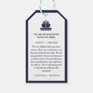Destination Travel Boat wedding thank you Gift Tags
