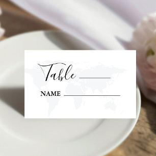 Destination travel theme wedding table place card