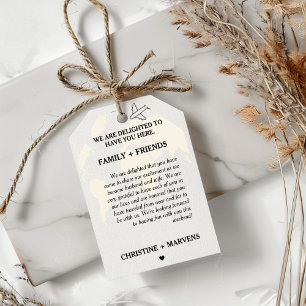 Destination Travel Theme wedding thank you  Gift Tags
