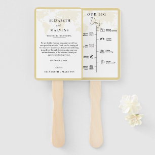 Destination Travel wedding day Events Timeline Hand Fan