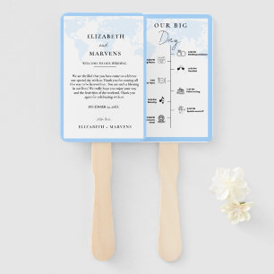 Destination Travel wedding day Events Timeline Hand Fan