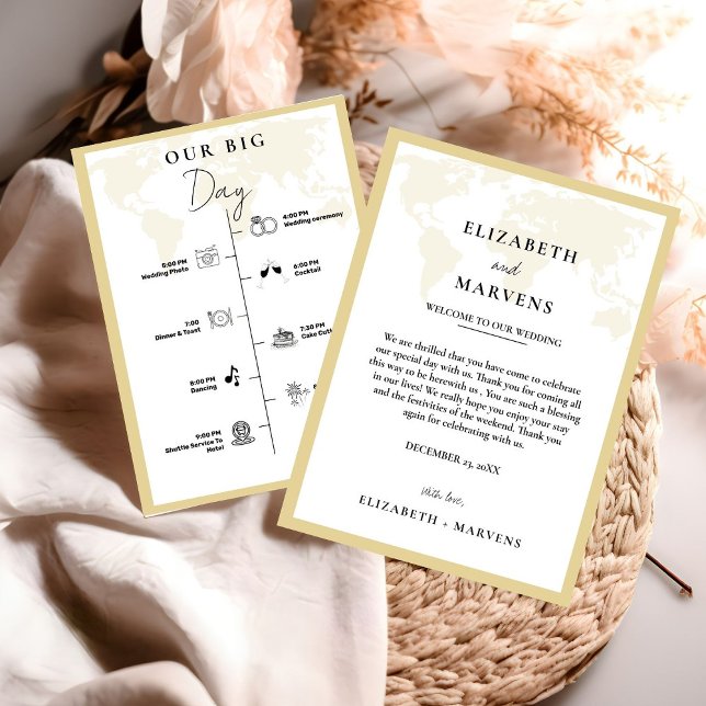 Destination Travel wedding day  Events Timeline  Programme (Creator Uploaded)