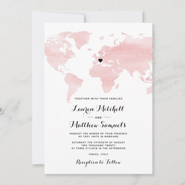 Destination Travel Wedding Invitation (Front)