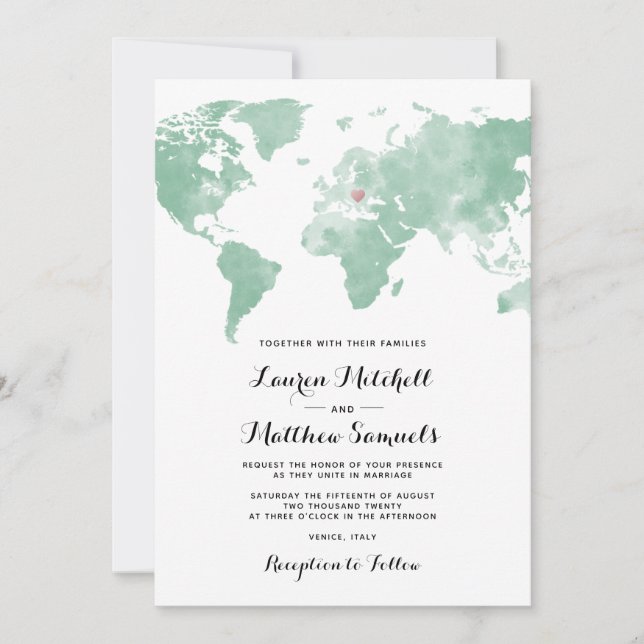 Destination Travel Wedding Invitation (Front)