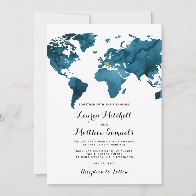 Destination Travel Wedding Invitation (Front)