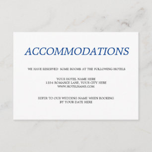 Destination Tropical Beach Wedding Accommodations Enclosure Card