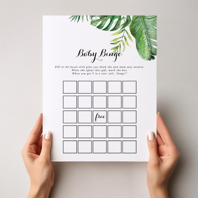 Destination Tropical Green Baby Bingo Shower Game (Creator Uploaded)