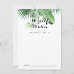 Destination Tropical Green Wedding Words of Wisdom Advice Card<br><div class="desc">This destination tropical green wedding words of wisdom advice card is perfect for a modern wedding. The design features hand-painted watercolor green palm and banana leaves neatly arranged into beautiful bouquets. These cards are perfect for a wedding, bridal shower, baby shower, graduation party & more. Personalise the cards with the...</div>