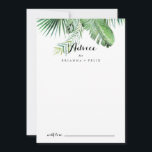 Destination Tropical Greenery Calligraphy Wedding Advice Card<br><div class="desc">This destination tropical greenery calligraphy wedding advice card is perfect for a simple wedding. The design features hand-painted watercolor green palm and banana leaves neatly arranged into beautiful bouquets. These cards are perfect for a wedding, bridal shower, baby shower, graduation party & more. Personalise the cards with the names of...</div>