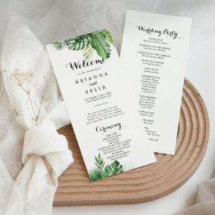 Destination Tropical Greenery Wedding Program Programme