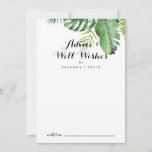 Destination Tropical Greenery Wedding Well Wishes Advice Card<br><div class="desc">This destination tropical greenery wedding well wishes advice card is perfect for a simple wedding. The design features hand-painted watercolor green palm and banana leaves neatly arranged into beautiful bouquets. These cards are perfect for a wedding, bridal shower, baby shower, graduation party & more. Personalise the cards with the names...</div>