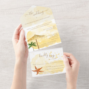 Destination Wedding All in One Wedding Invitation