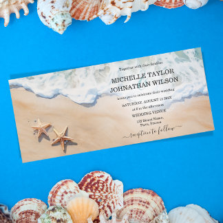 Destination Wedding Beach Tropical Island Starfish Invitation