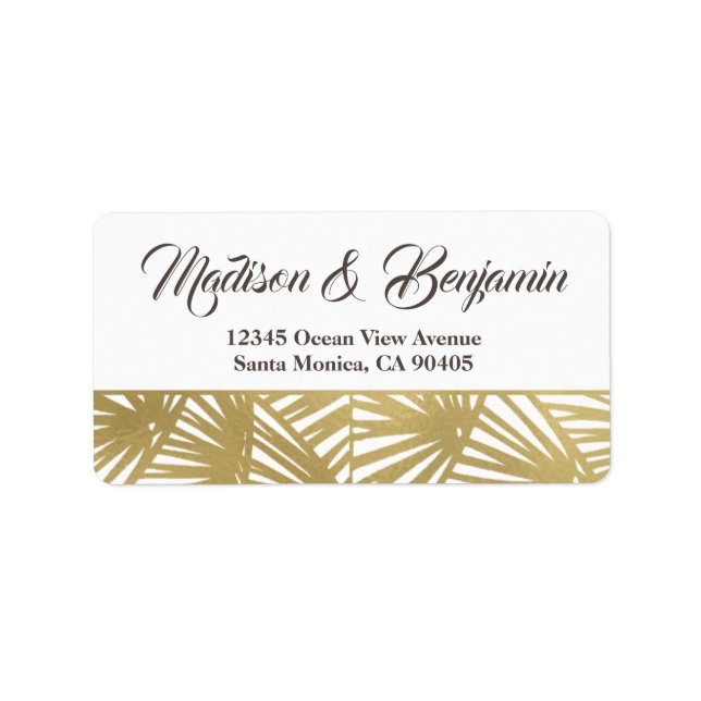 Destination Wedding, Beach Wedding, Gold Foil Label (Front)