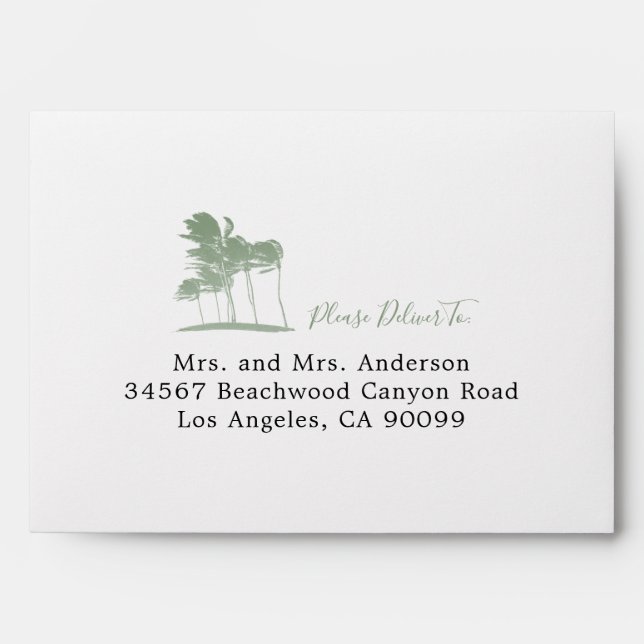 Destination Wedding, Beach Wedding, Summer Wedding Envelope (Front)