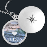 Destination Wedding Beach Your Photo Anniversary Silver Plated Necklace<br><div class="desc">Your wedding Photo Keepsake Necklaces Choose either Silver Plated Gold Finish or Sterling Silver Unique Personalised Custom 1st Christmas Gift Wedding Keepsake Wedding Party Necklaces - to change background colour - click customise - click edit - choose last tool in drop down menu and choose from one of the colours...</div>