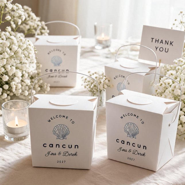 Destination Wedding Blue Seachell Favour Box (Creator Uploaded)
