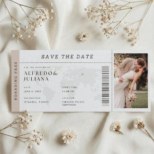 Destination Wedding Boarding Pass Plane Invitation