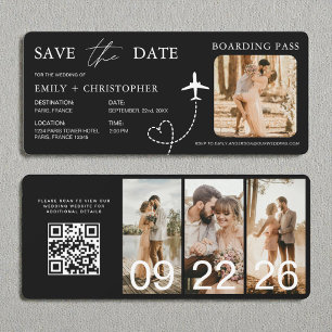 Destination Wedding Boarding Pass Plane QR Code