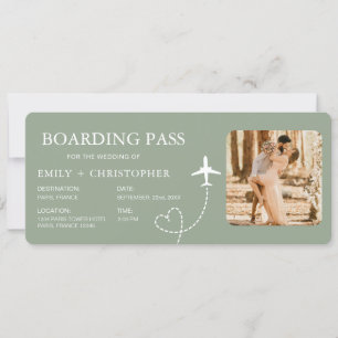 Destination Wedding Boarding Pass Plane Ticket