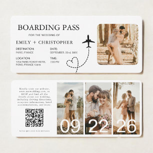 Destination Wedding Boarding Pass Plane Ticket