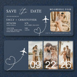 Destination Wedding Boarding Pass Plane Ticket<br><div class="desc">Elevate your destination wedding announcements with our enchanting Boarding Pass Plane Ticket Save the Date Invitations. Crafted with meticulous attention to detail, these unique invitations capture the essence of adventure and romance. Each invitation is designed to resemble a genuine boarding pass, complete with personalised details such as the couple's names,...</div>