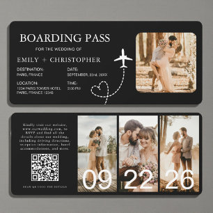 Destination Wedding Boarding Pass Plane Ticket