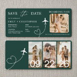 Destination Wedding Boarding Pass Plane Ticket<br><div class="desc">Elevate your destination wedding announcements with our enchanting Boarding Pass Plane Ticket Save the Date Invitations. Crafted with meticulous attention to detail, these unique invitations capture the essence of adventure and romance. Each invitation is designed to resemble a genuine boarding pass, complete with personalised details such as the couple's names,...</div>